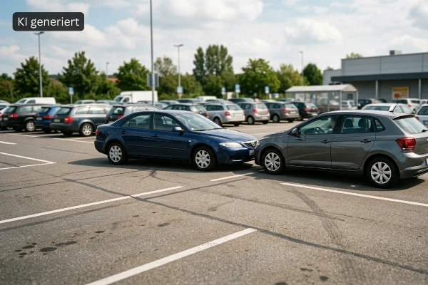 Unfall auf Parkplatz: Wer hat Vorfahrt? © KI generiert